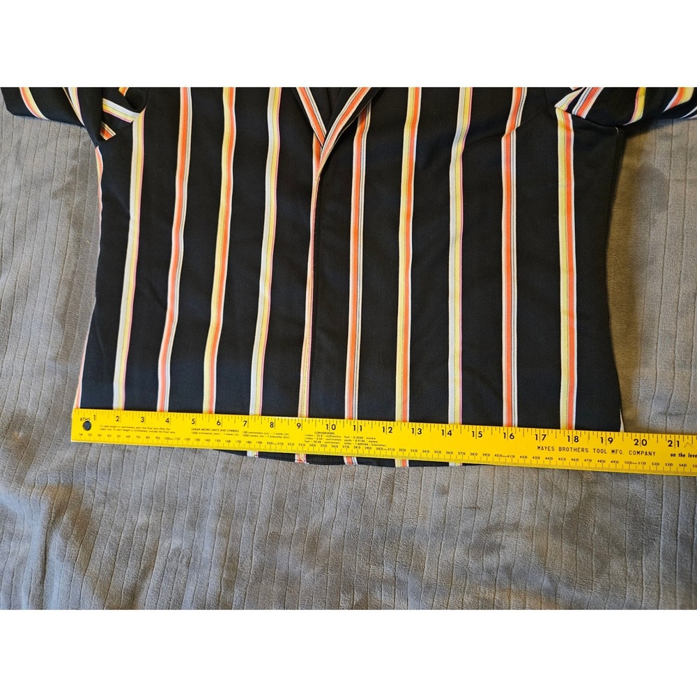 J'Envie New York Womens Striped Blazer Navy Orange Yellow Open Front Jacket 10 - Picture 6 of 10